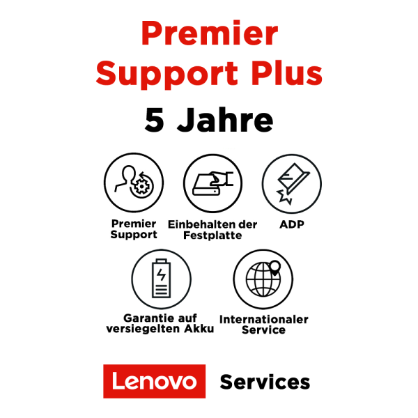 Lenovo 5 Jahre Premier Support Plus 5WS1L39216 | wunderow IT GmbH | lap4worx.de