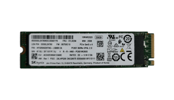 Lenovo ThinkPad 256GB PCIe NVMe OPAL2 M.2 2280 SSD 4XB0W79580 FRU 01LX204