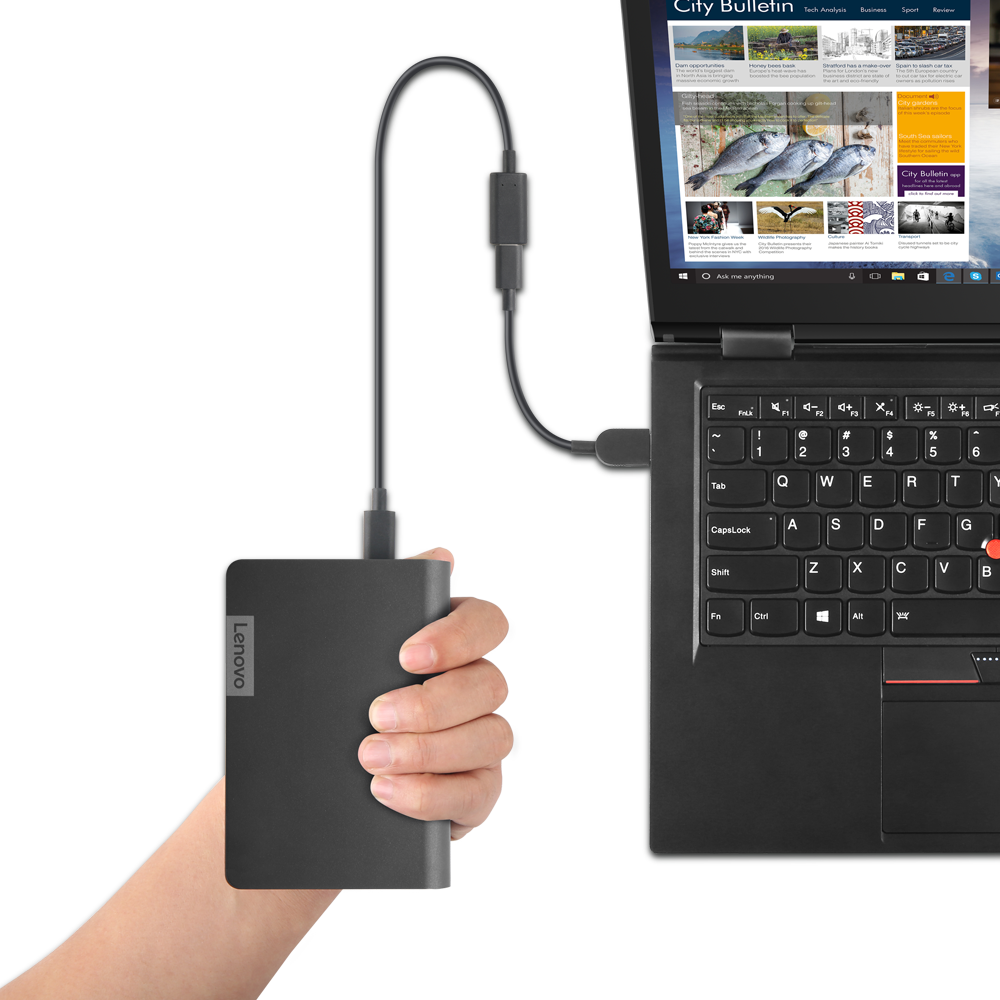 Lenovo USB-C Laptop Power Bank schlankes Design
