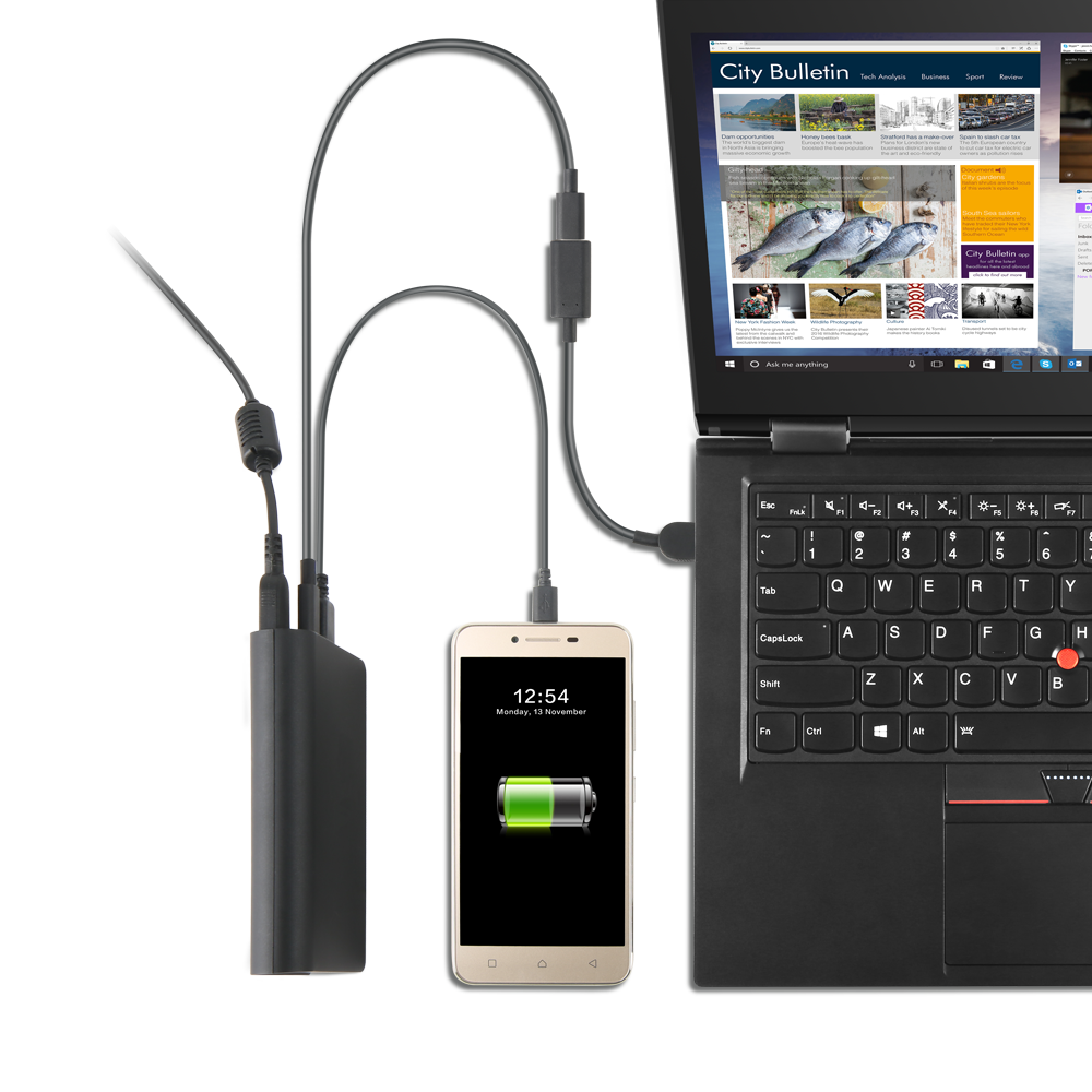 Lenovo USB-C Laptop Power Bank Simultanious Charging